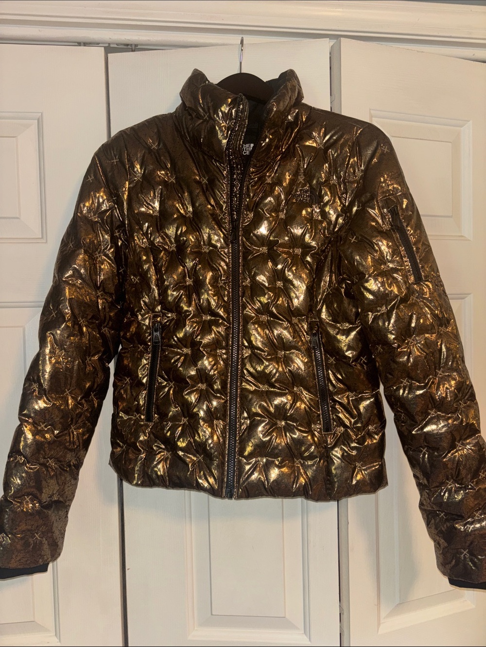 The North Face Metallic Bronze Quilted Puffer Jacket - Women